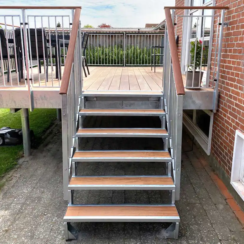Trädgårdstrappa Dolle Gardentop för Trästeg med Räcke