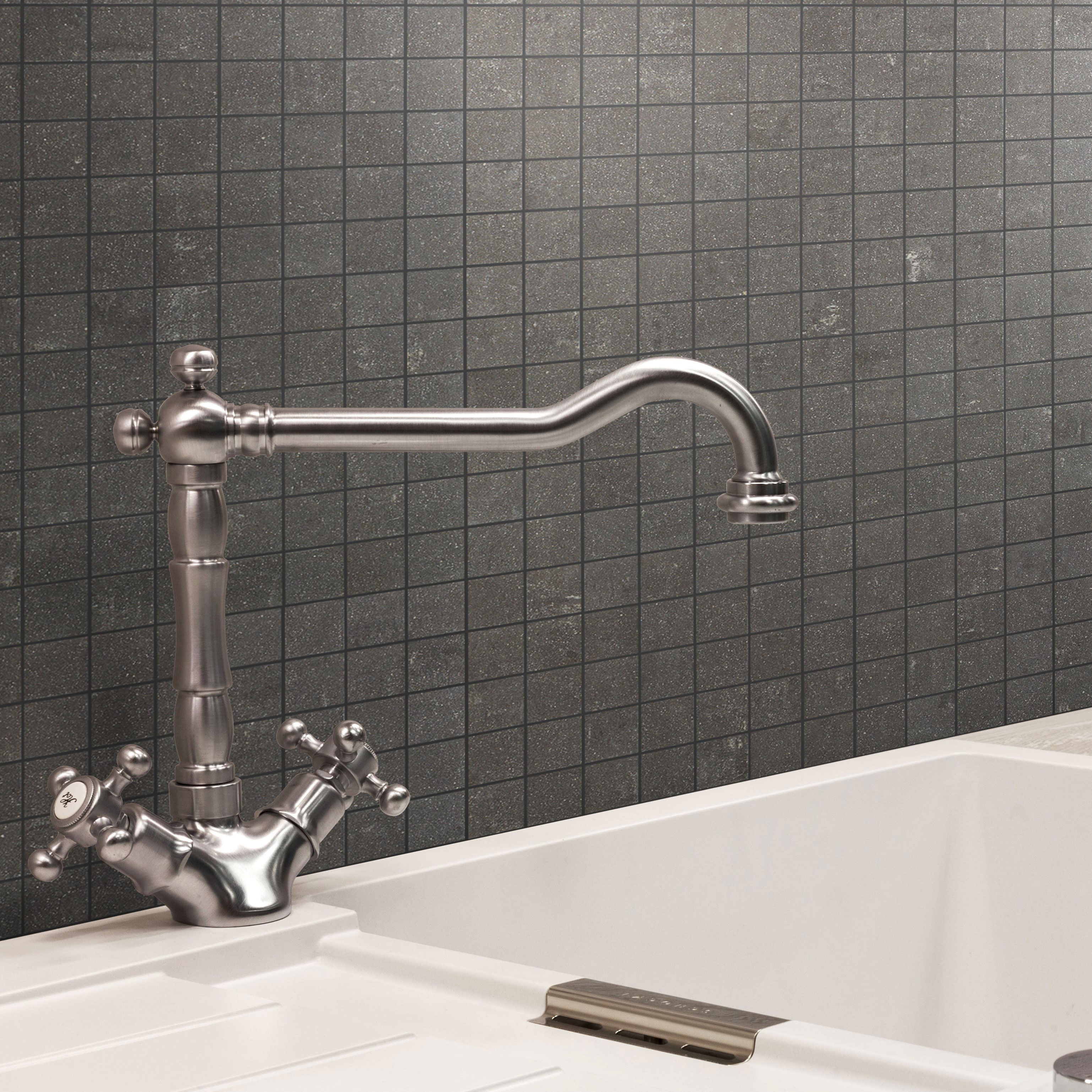 Klinkermosaik Arredo Archgres Mörkgrå 2,5x2,5 cm