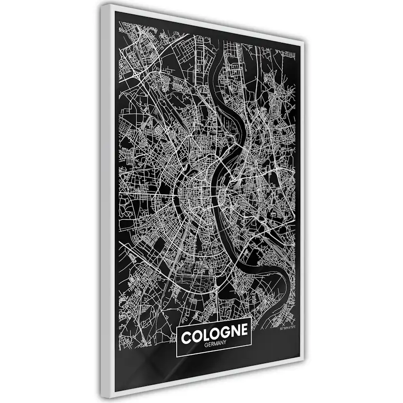 Poster Artgeist Affisch Dark Map of Cologne