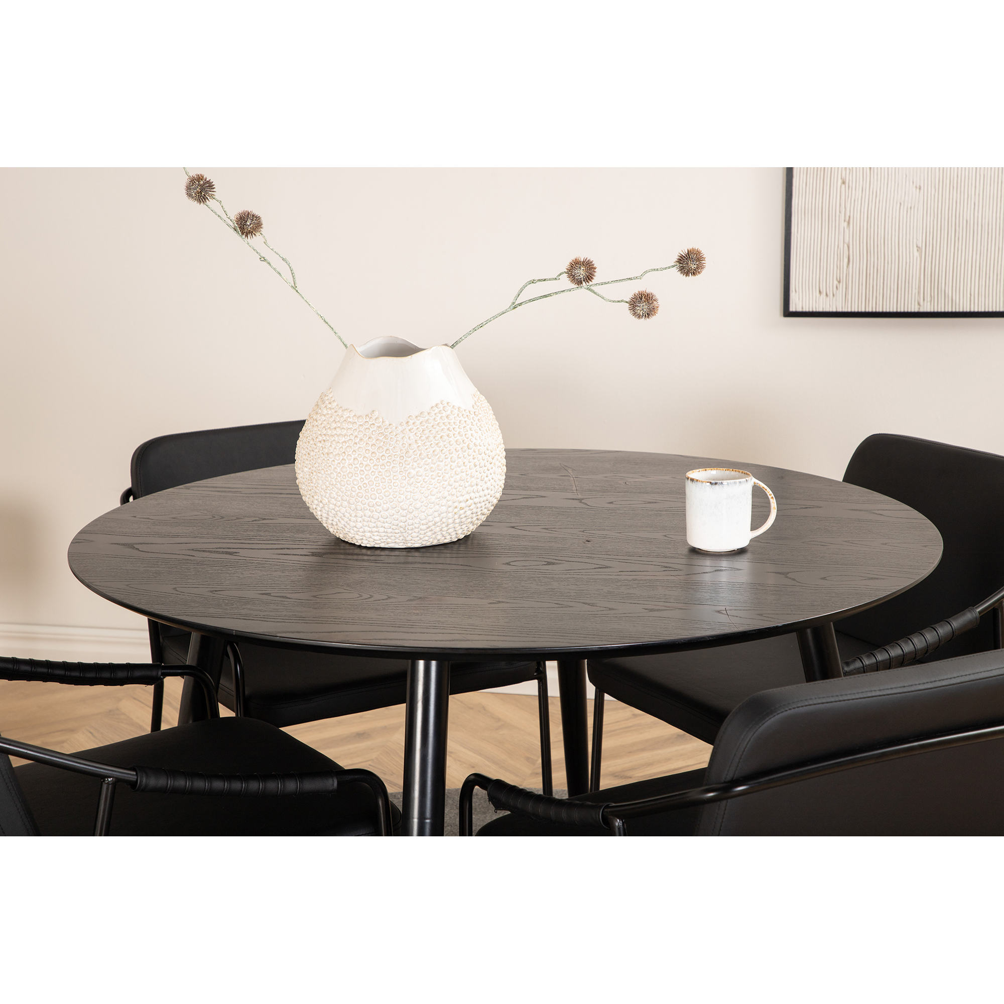 Matgrupp Venture Home Dipp Ø115 cm med 4 Tvist Stolar