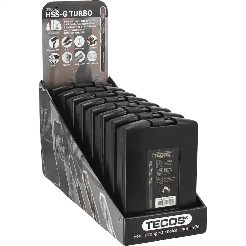 HSS Turbo-G set Tecos 1-10mm 19 Delar