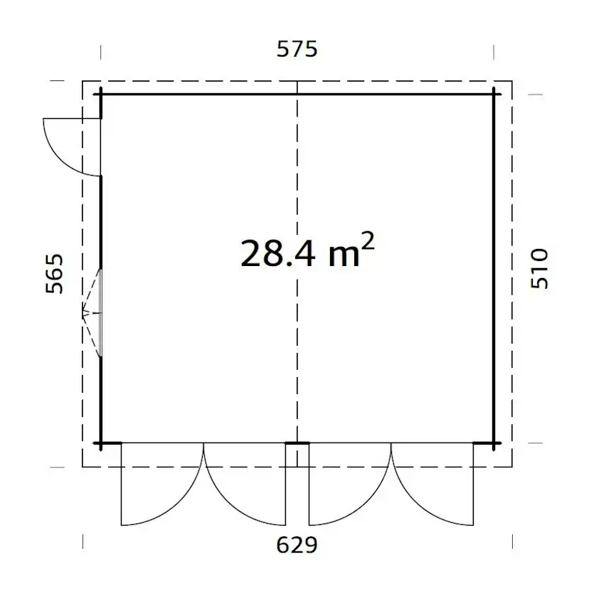 Garage Palmako Roger 28,4 m2 med Slagport