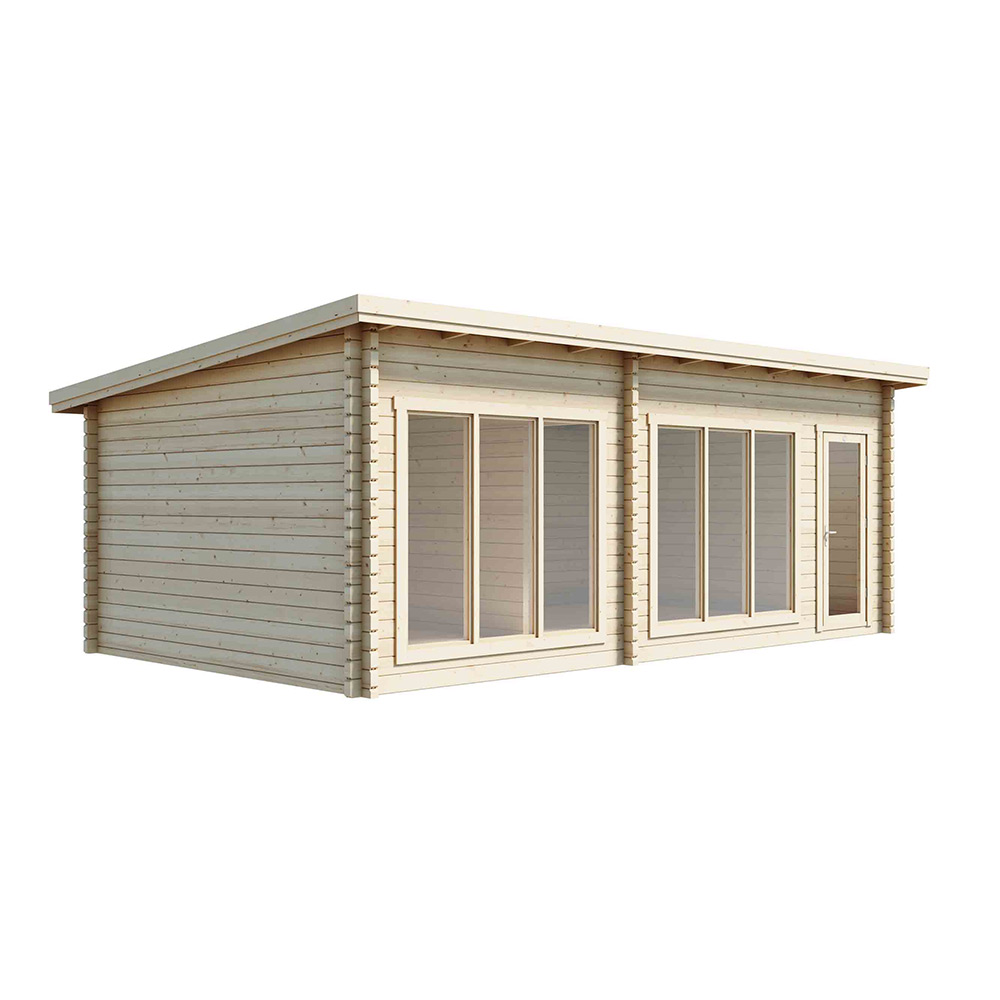 Attefallshus Luoman Lillevilla Sirkku 28 m² Komplett Stuga med Pulpettak