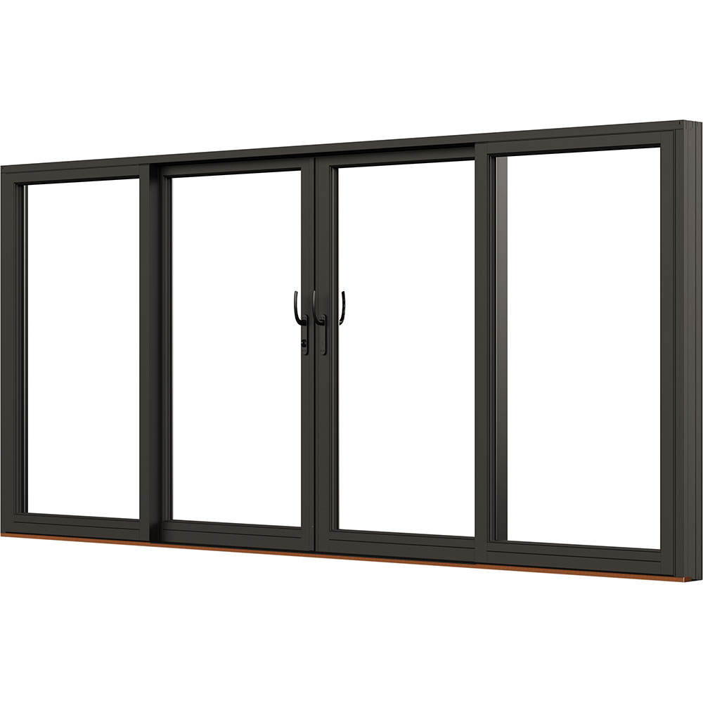 Parskjutdörr NorDan NTech Aluminium 4-Delad BlackLine Svart