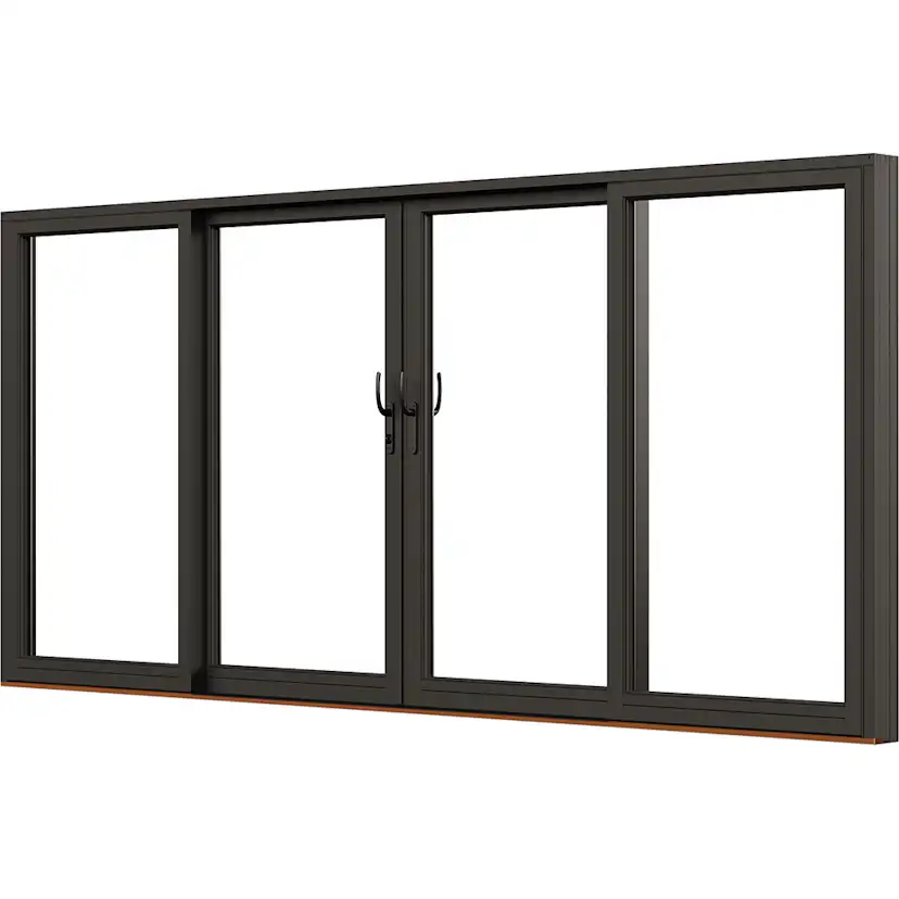 Parskjutdörr NorDan NTech Aluminium 4-Delad BlackLine Svart