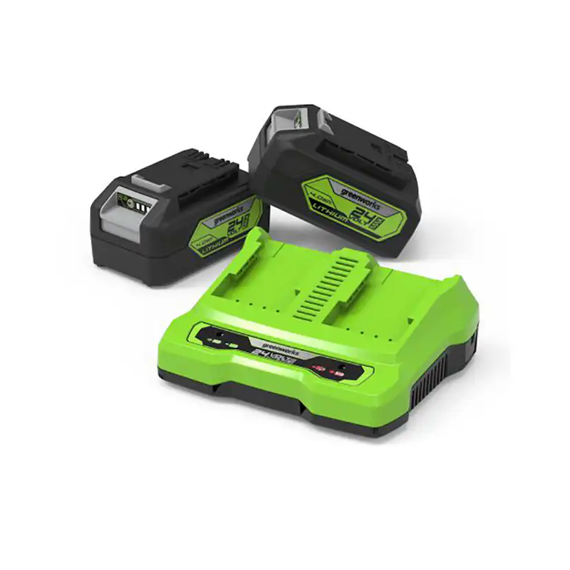 Batteri Greenworks GSK24B4X 24V Startpaket 2x4 Ah Med Batteri & Laddare