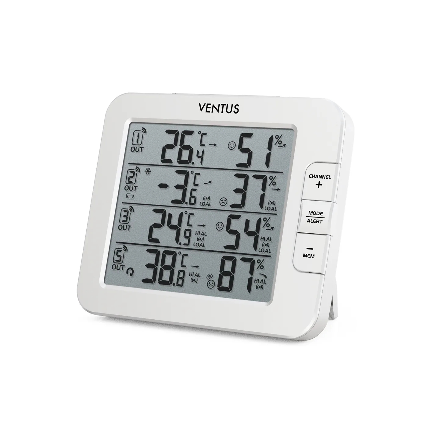 Väderstation Ventus Trådlös W210 Vit Termometer med Multifunktionell Display & Wifi