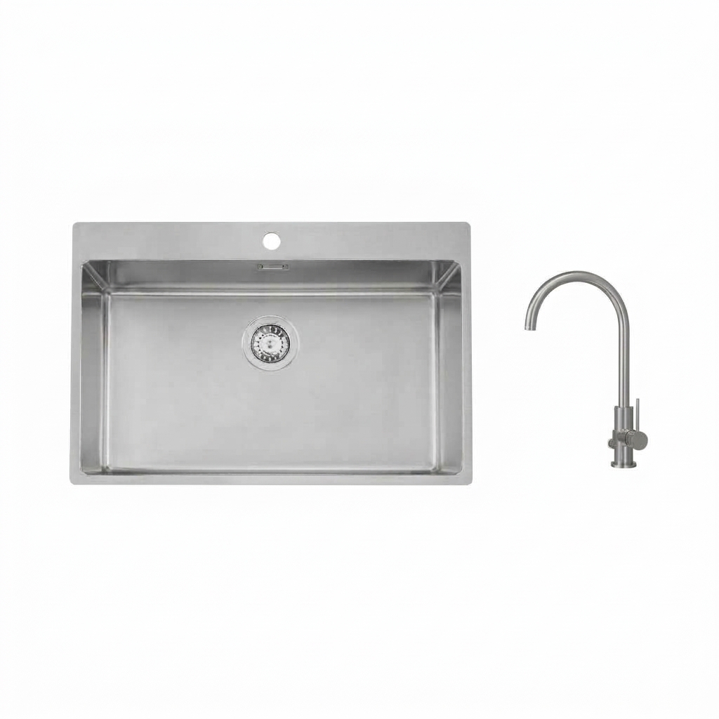 Diskho Stala Lagom-T71 med Köksblandare Scandtap Steel Equip D