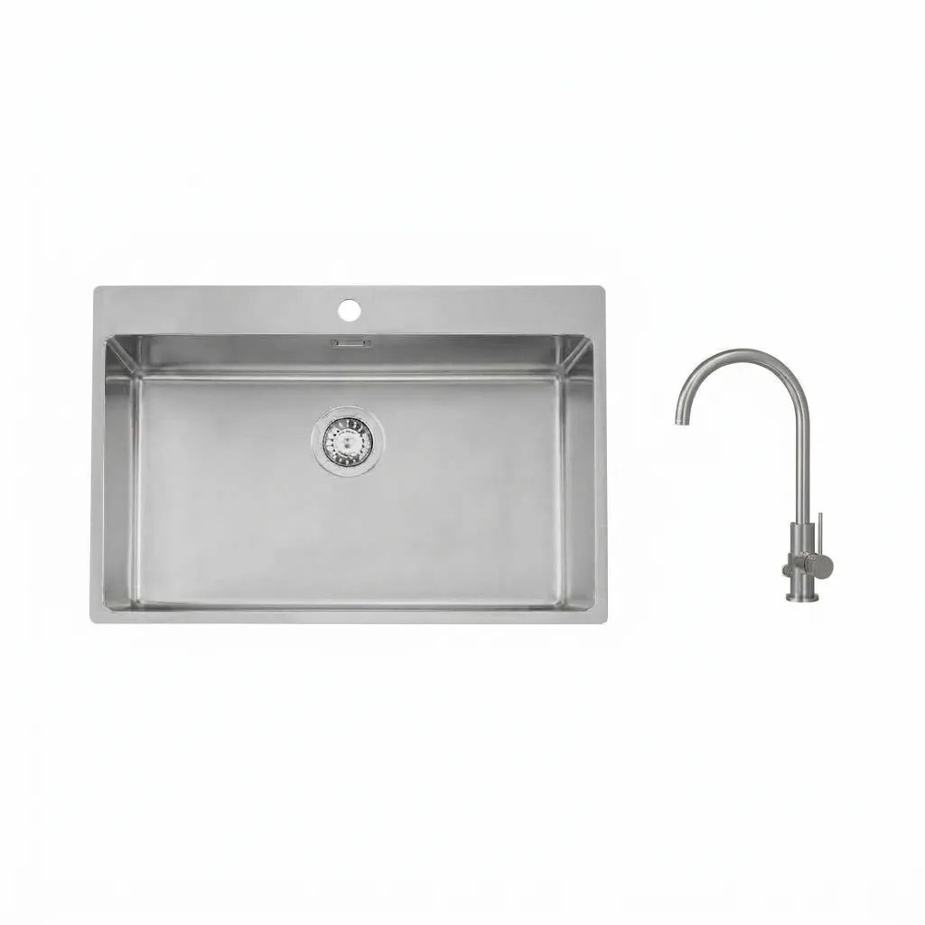 Diskho Stala Lagom-T71 med Köksblandare Scandtap Steel Equip D