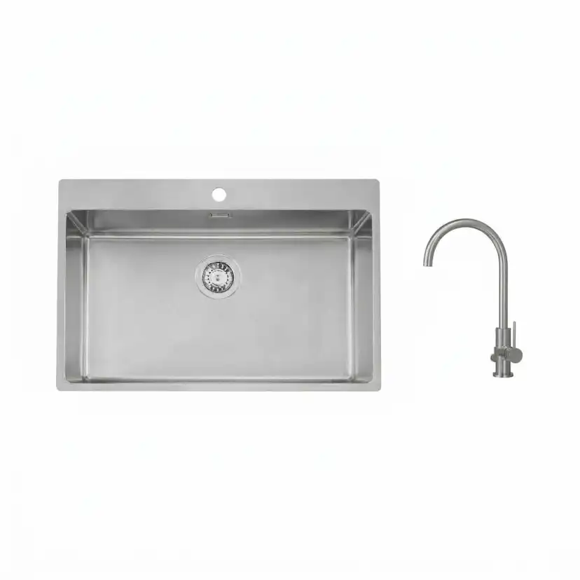 Diskho Stala Lagom-T71 med Köksblandare Scandtap Steel Equip D