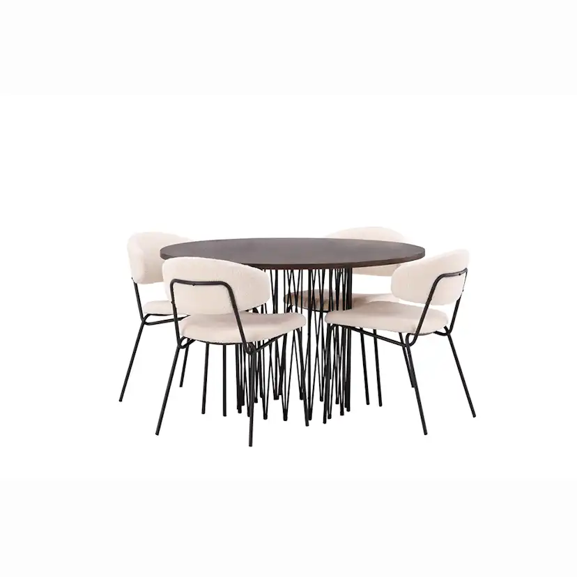 Matgrupp furniture/fashion Stone med 4 Chico Stolar Runt