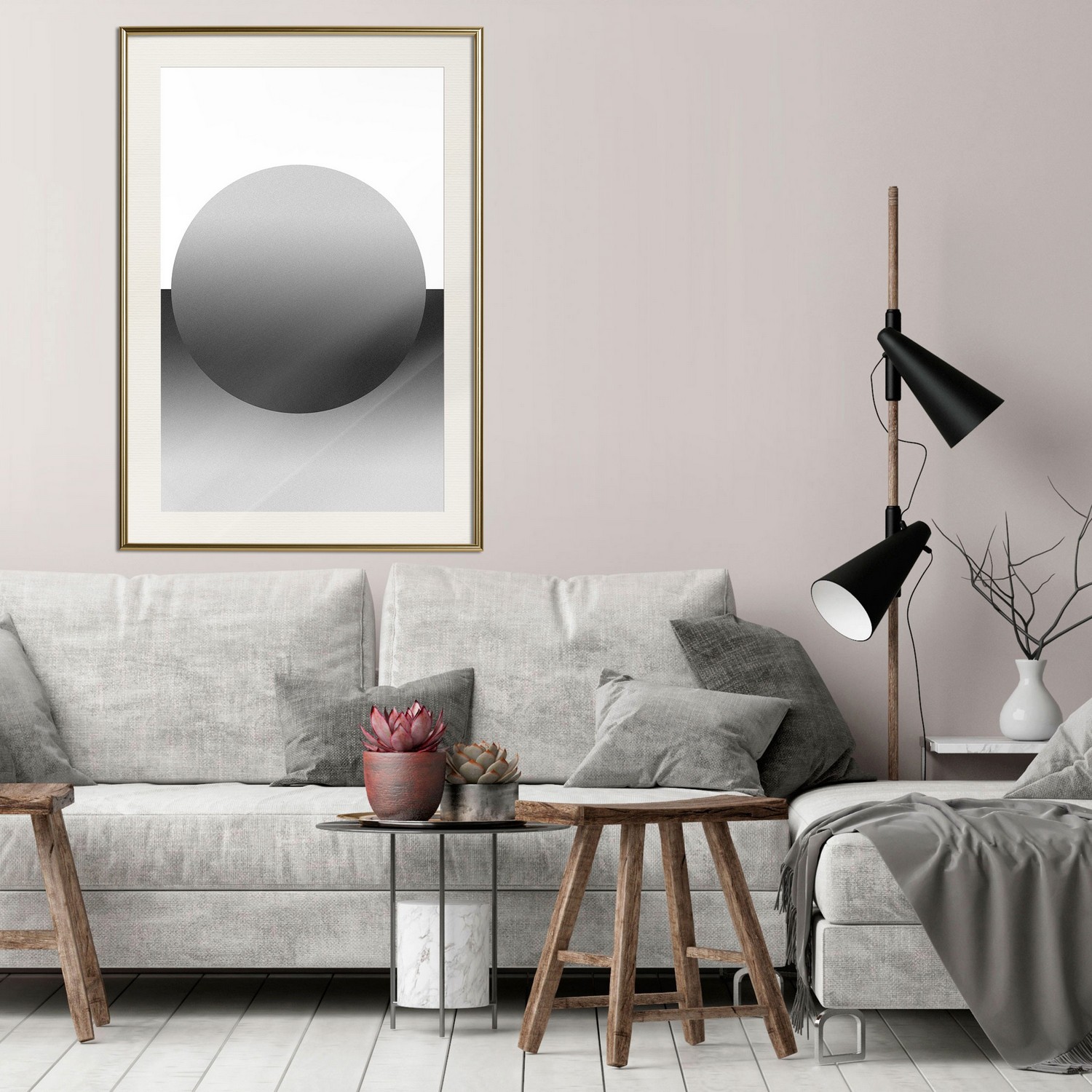 Affisch - Partial Eclipse [Poster] 30x45 Guld ram med passepartout, 30x45 cm