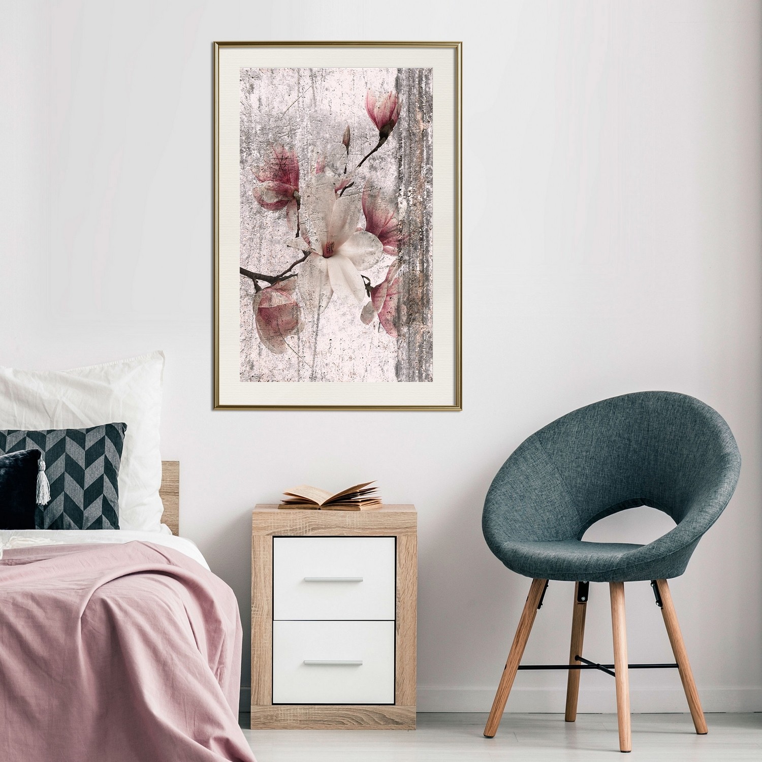 Affisch - Memorial Magnolia [Poster] 20x30 Guld ram med passepartout, 20x30 cm
