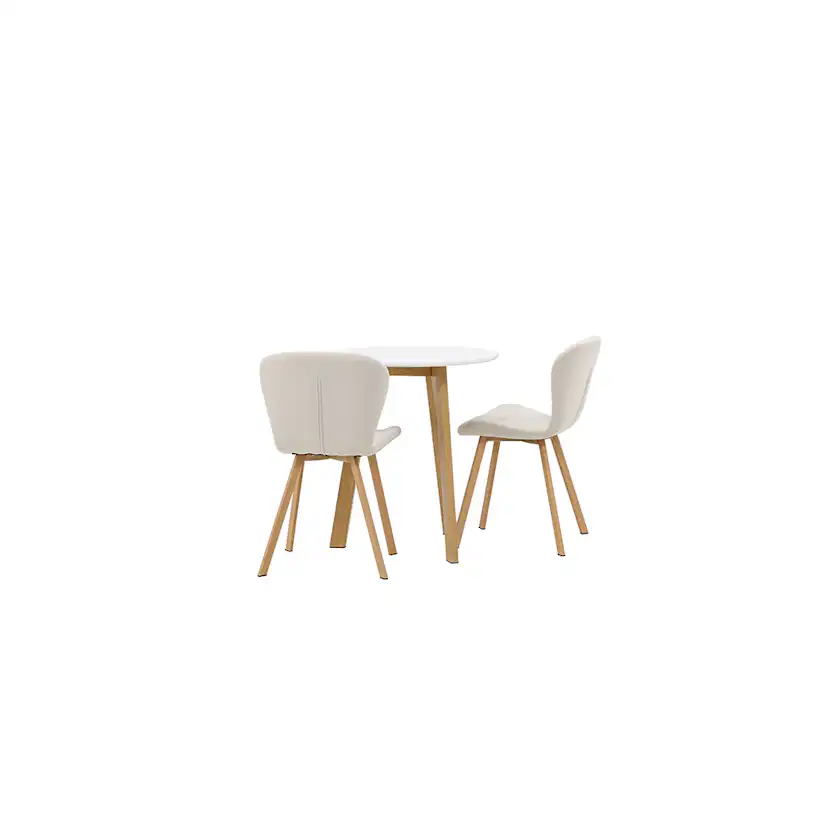 Matgrupp Venture Home Leonora Ø65 cm med 2 st Lilja stolar