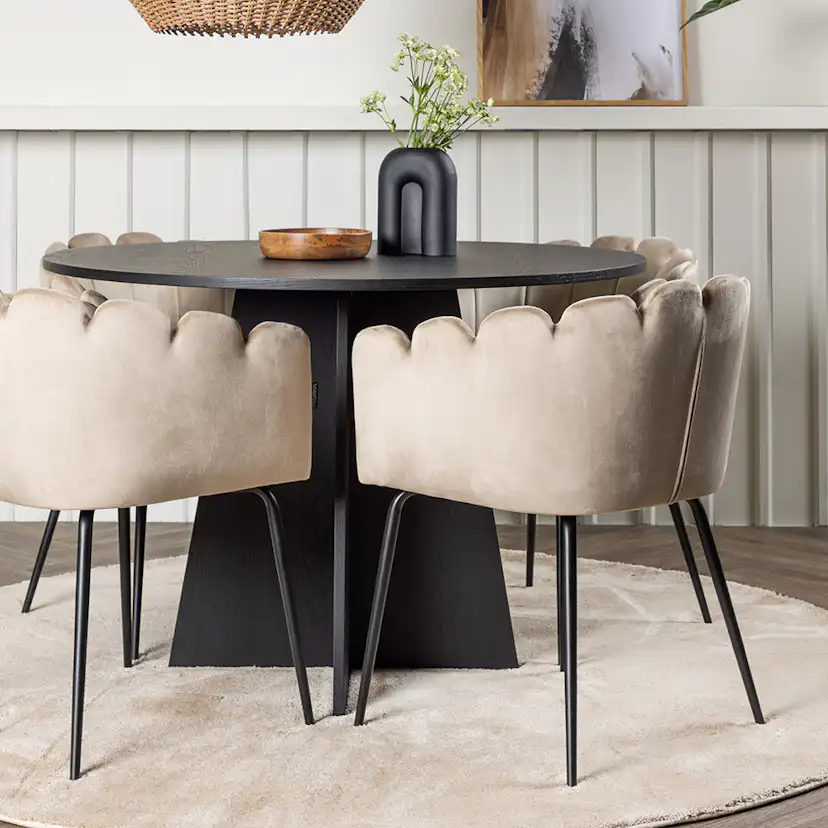 Matgrupp Venture Home Bootcut Ø110 cm med 4 Limhamn Stolar