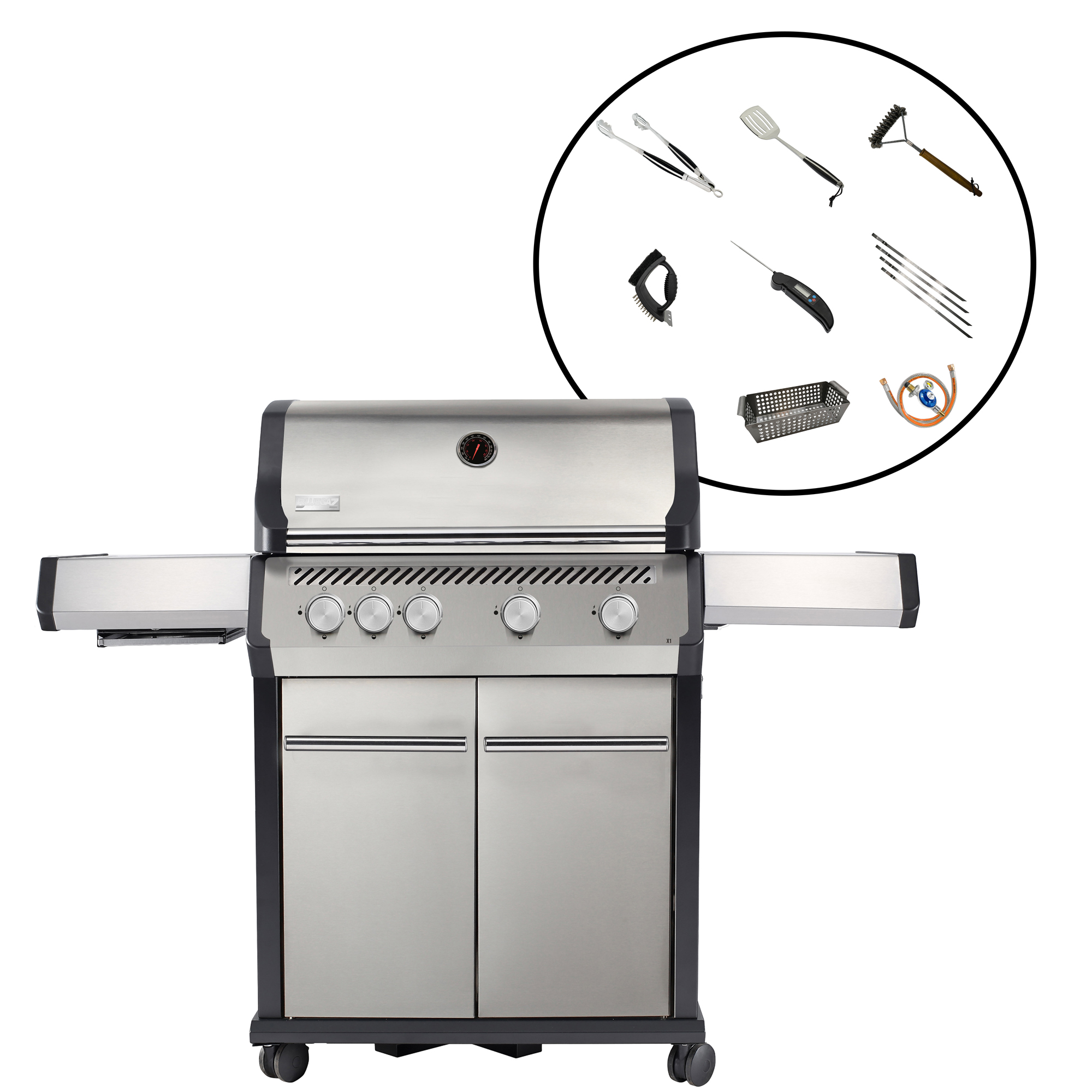 Gasolgrill Bluegaz X1 Paket Med Regulator & Grillset M