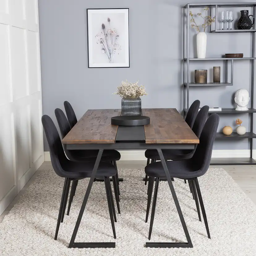 Matgrupp Venture Home Jane med 6 Pobbie Stolar Polyestertyg