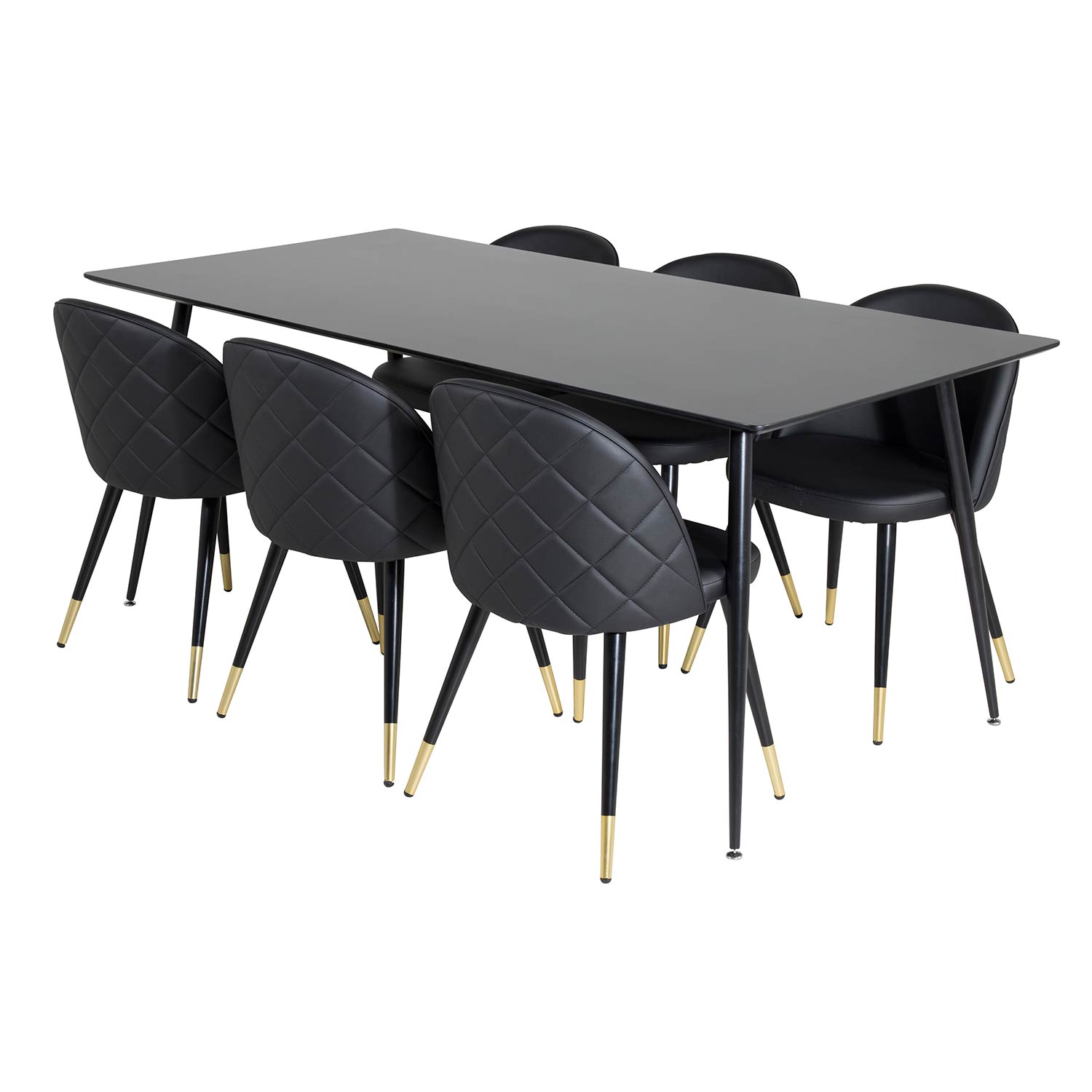 Matgrupp Venture Home Silvia med 6 Valentina Stolar Konstläder