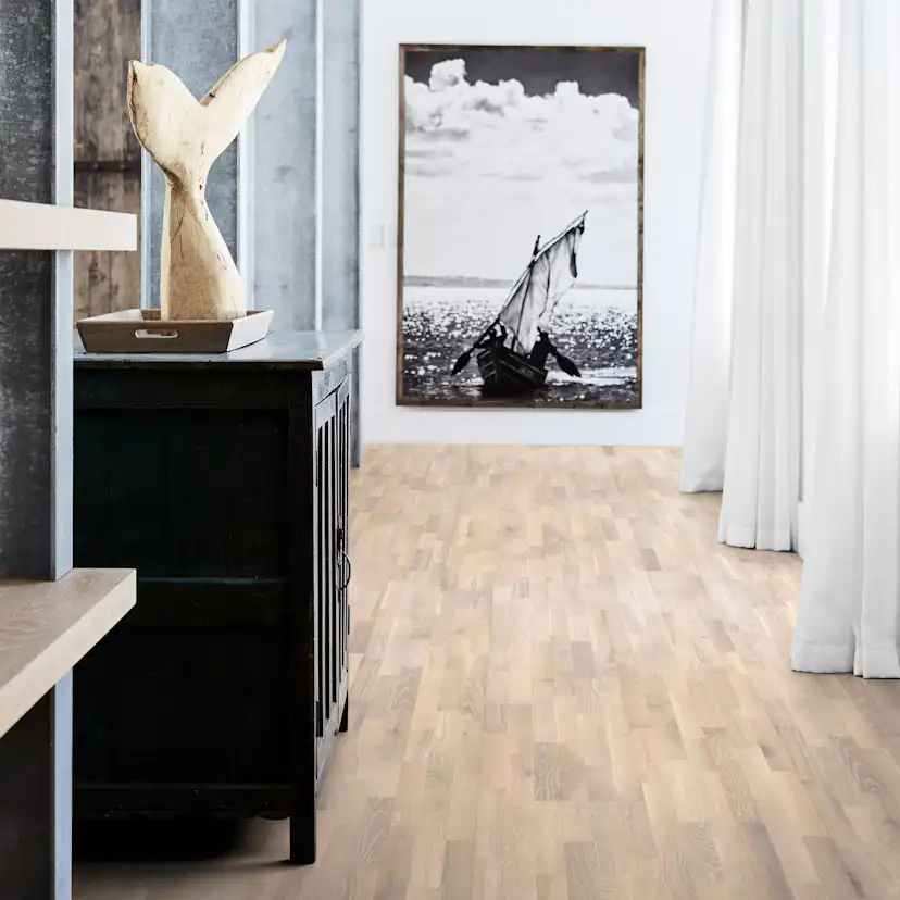 Parkettgolv Kährs Harmony Pale Mattlackad Borstad Ek 3-Stav