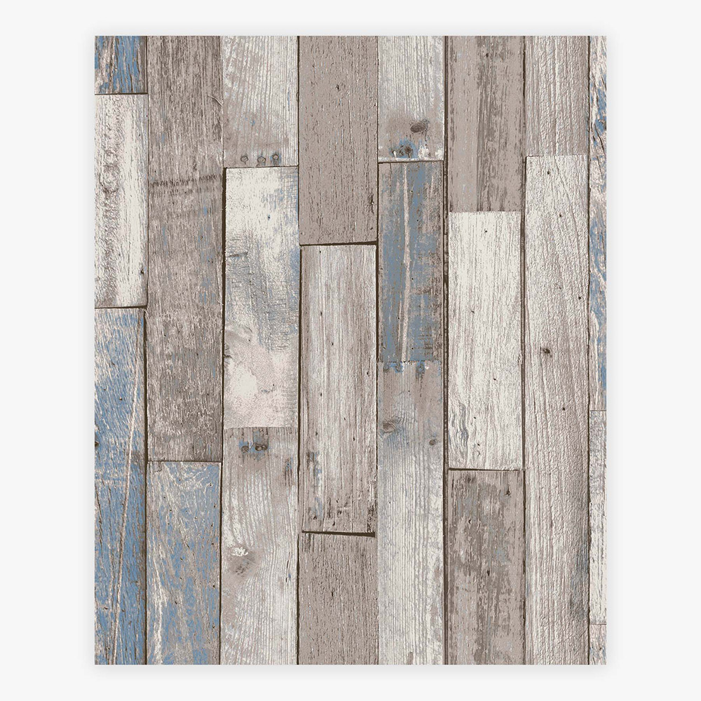 Tapet NEXT Distressed Wood Plank Neutral Blue