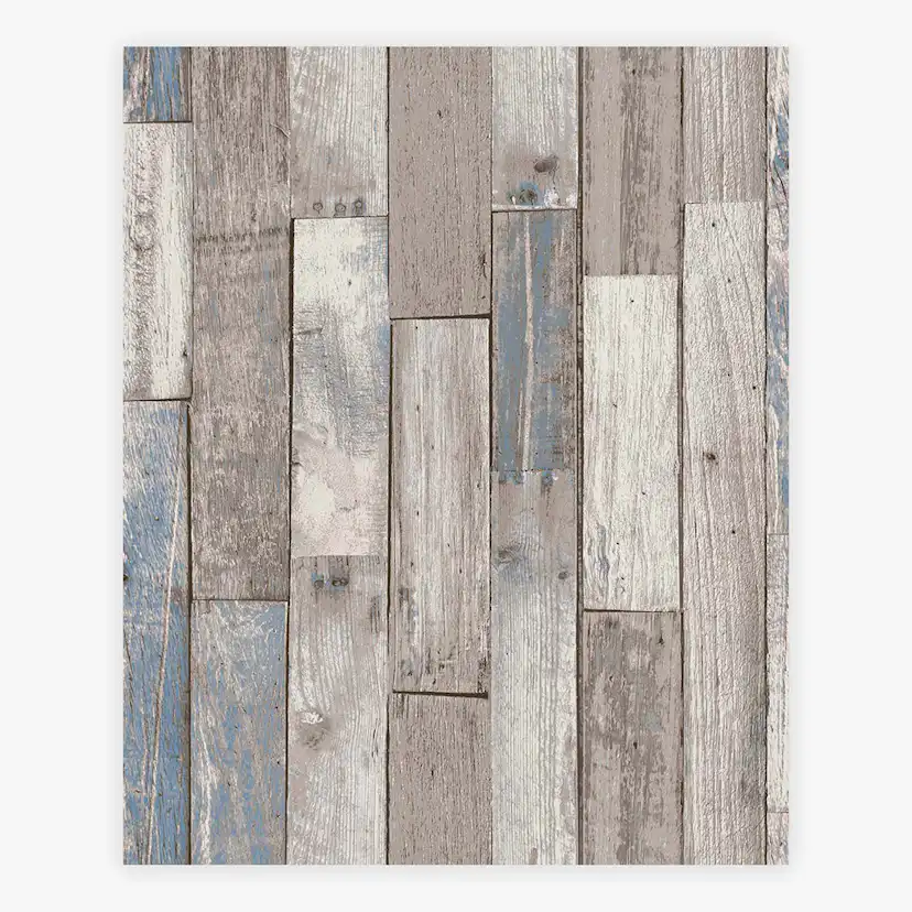 Tapet NEXT Distressed Wood Plank Neutral Blue