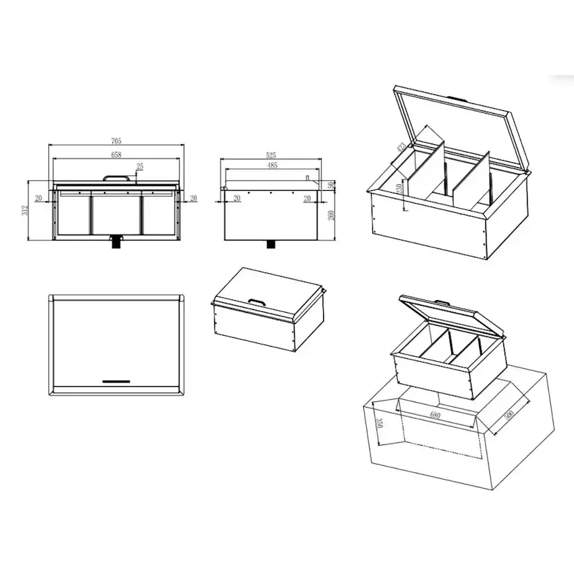 Isbehållare Myoutdoorkitchen Built-in 70 cm