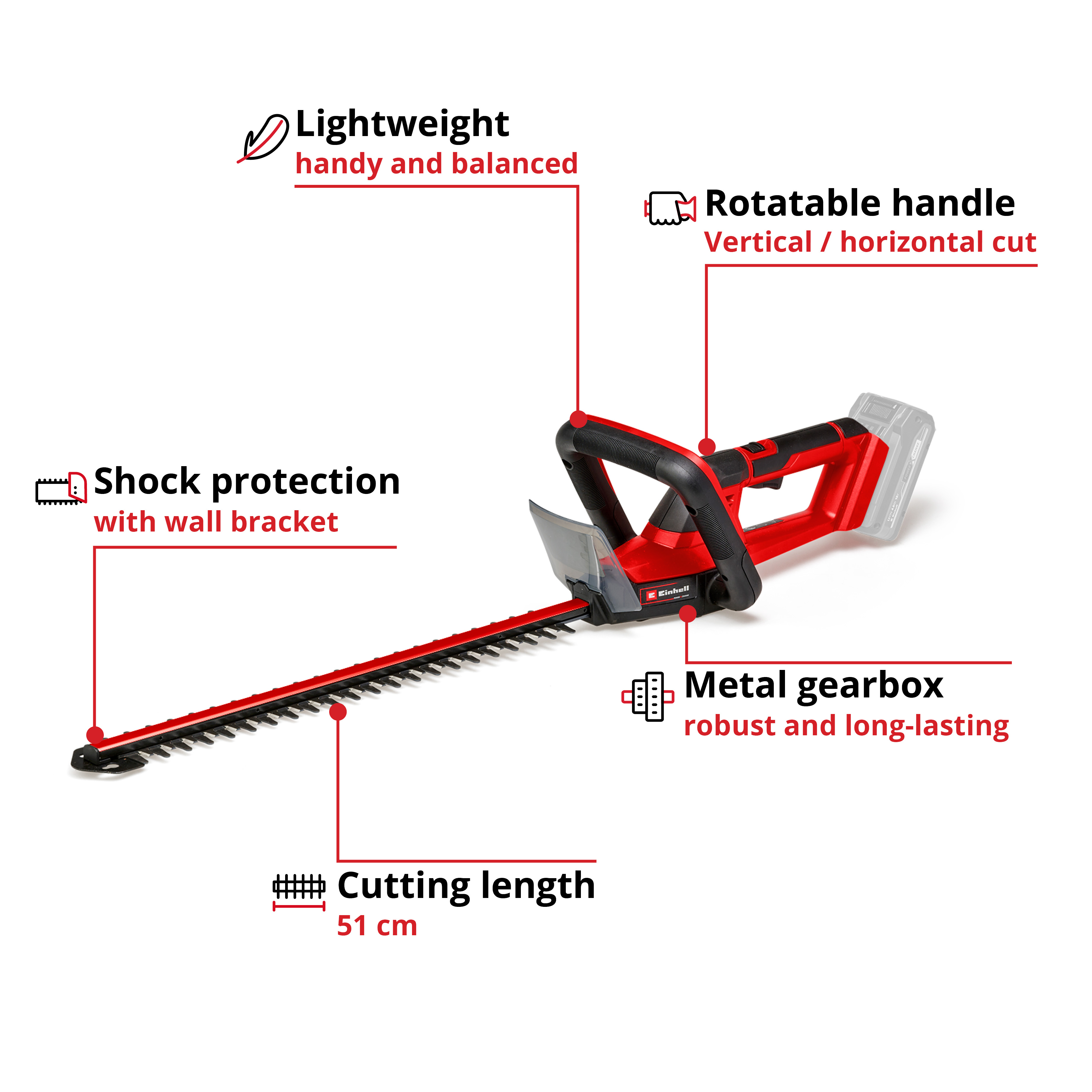 Häcksax Einhell GC-CH 18/50 Li Utan Batteri & Laddare