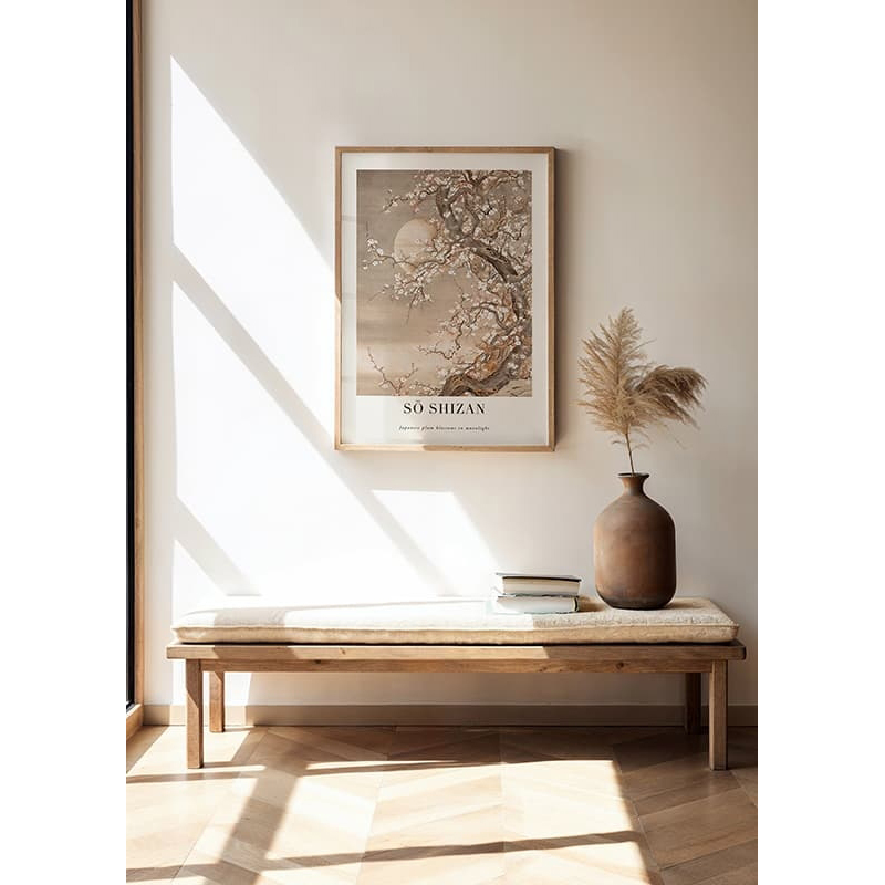 Poster Gallerix Japanese Plum Blossoms In Moonlight By Sō Shizan