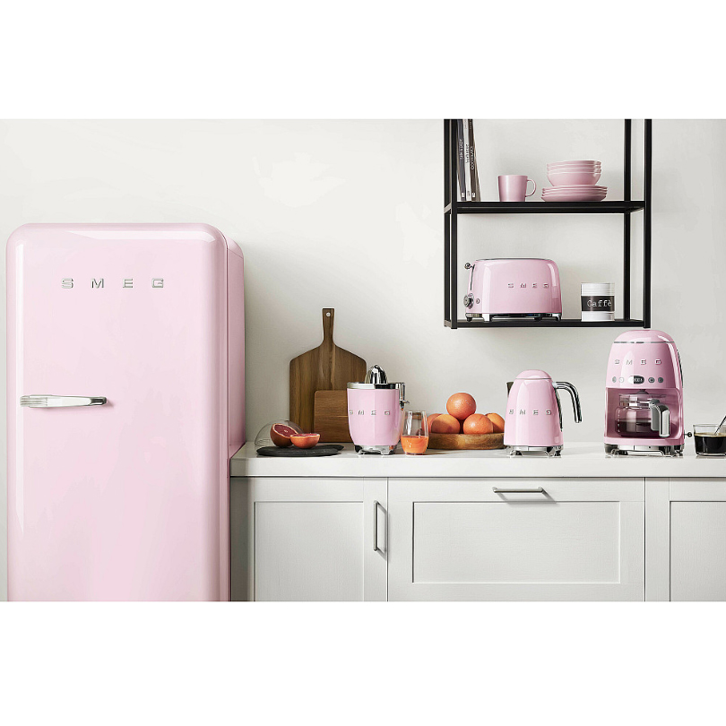 Frukostpaket Smeg Lilla Brödrost, Vattenkokare & Kaffebryggare Pastellrosa
