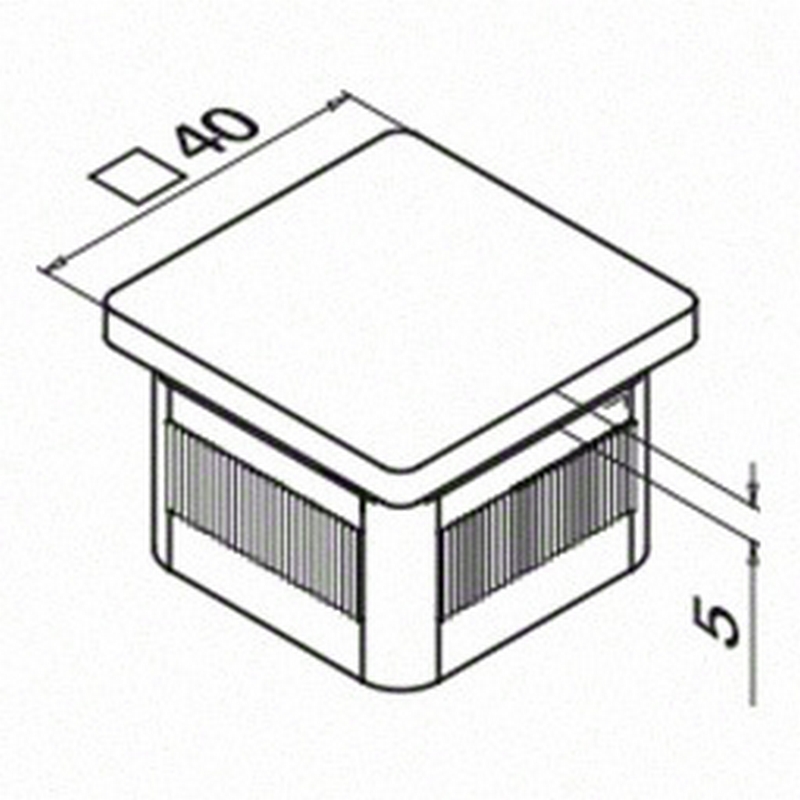 Ändknopp Herrljunga Ledstångsfabrik Fyrkantsrör Inomhusbruk