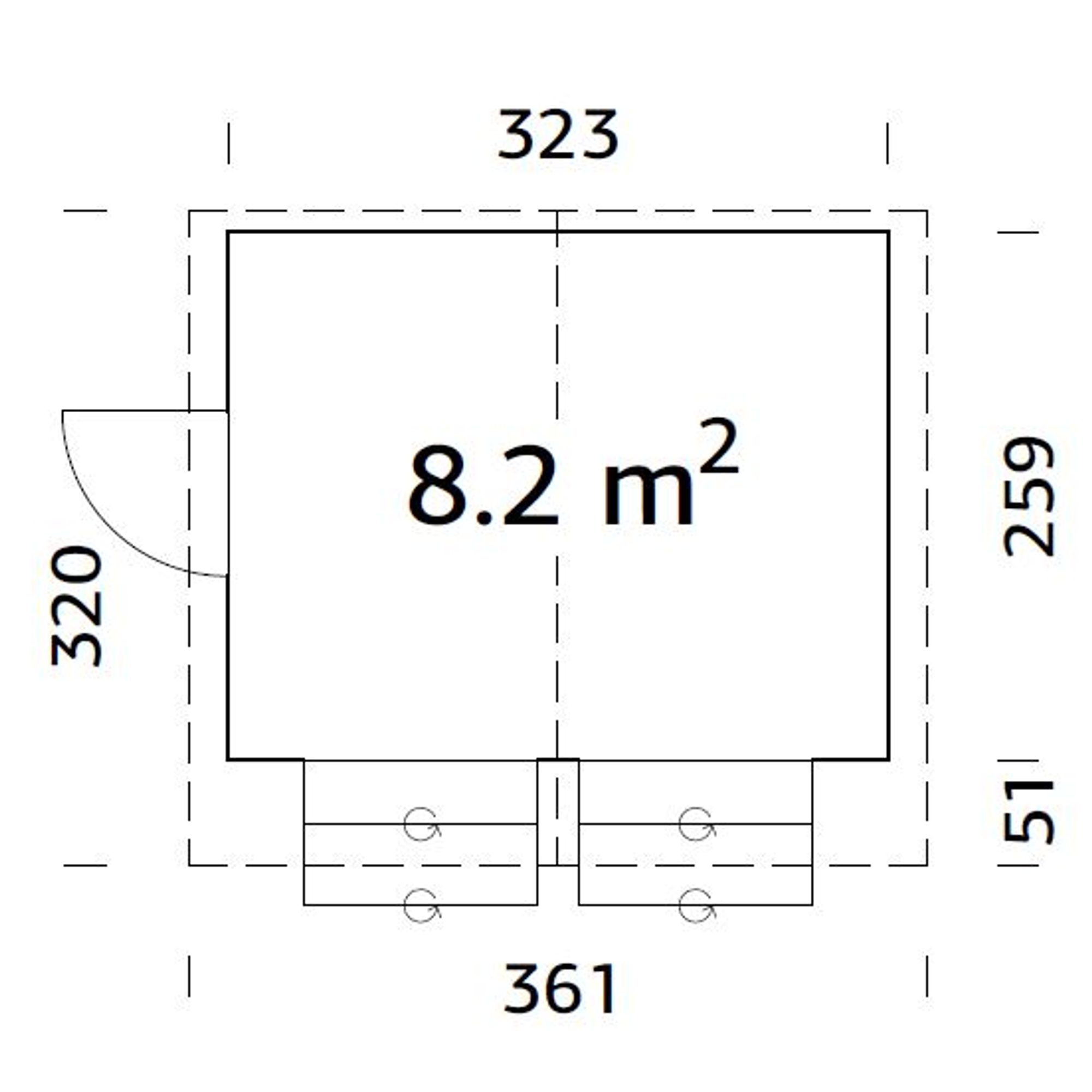 Stella 8,2 m2 Impregnerad transparent