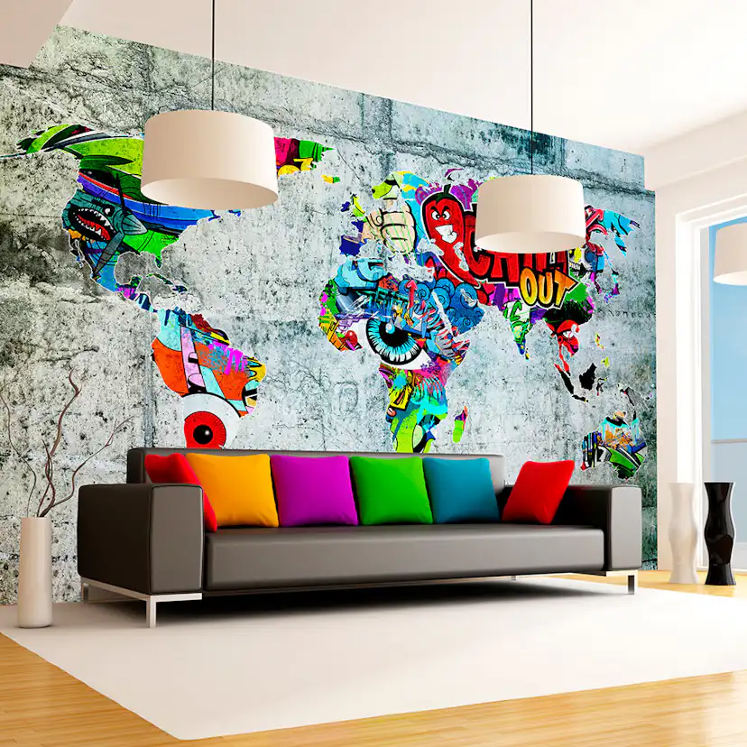 Fototapet Arkiio Map Graffiti