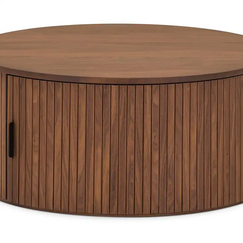 Soffbord Bark Noira Runt Bord med Förvaring 80cm