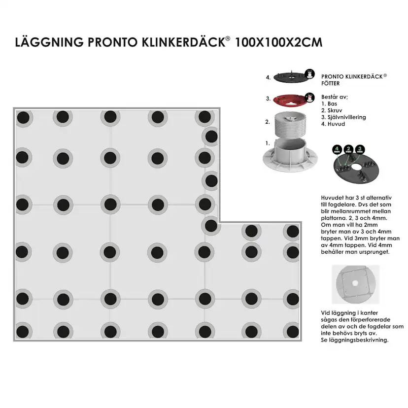 Uteklinker Pronto Klinkerdäck Nordique Evo Gris Fonce 100x100 cm