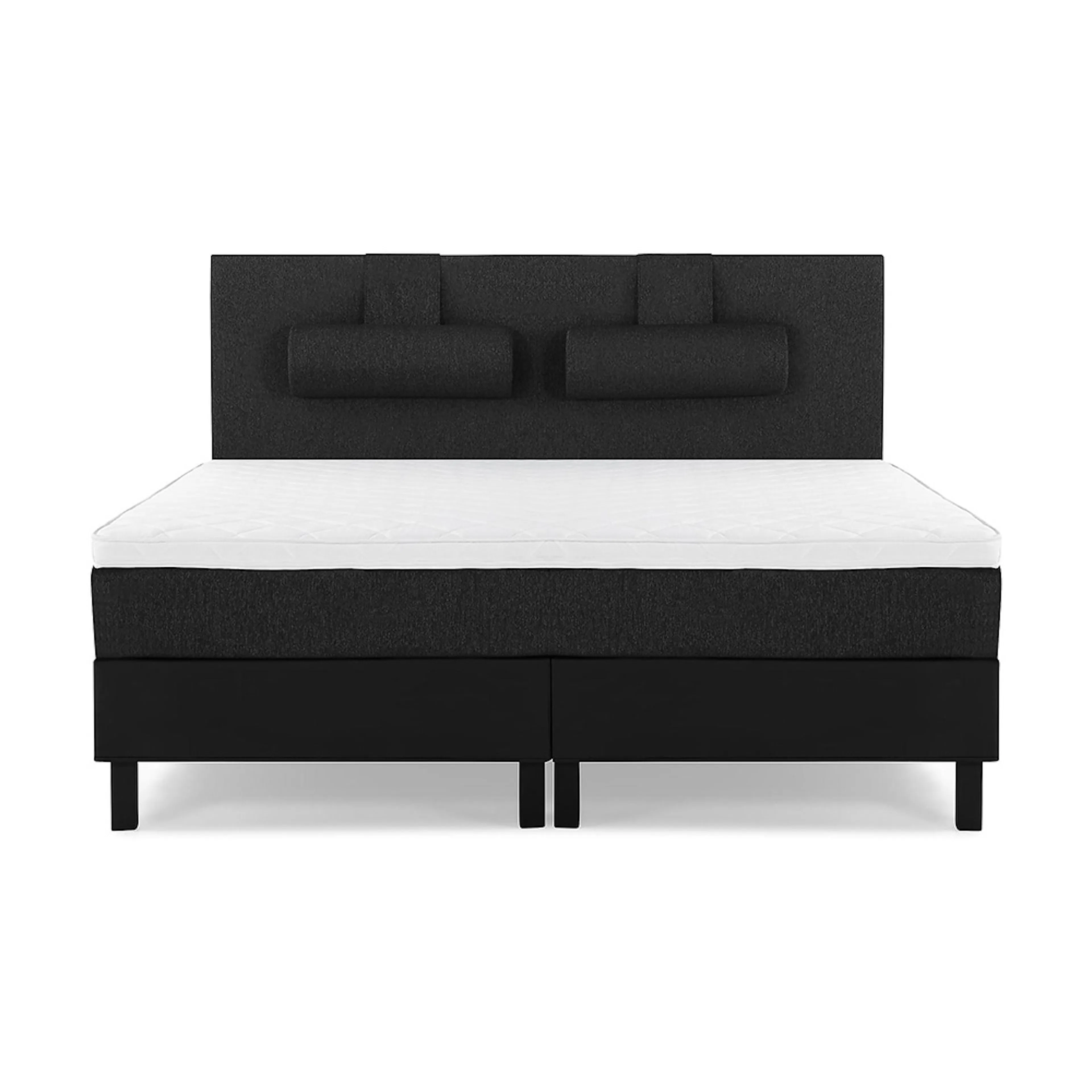 Lucky Komplett Sängpaket 160x200 Skum Slät Sänggavel Svart, Lucky Stor Nackkudde, Fast Skum