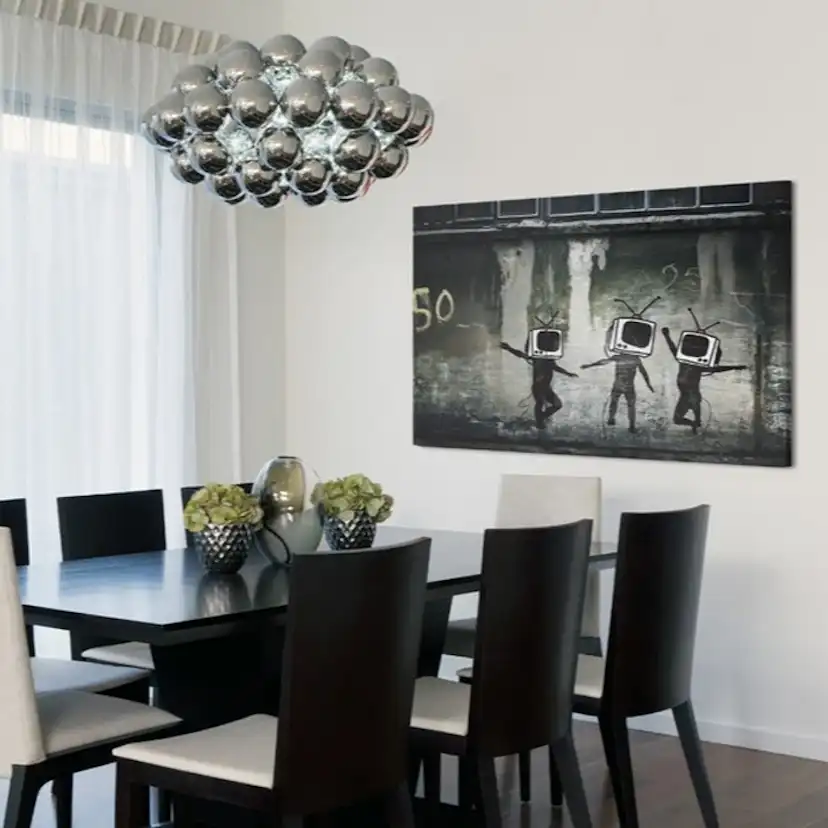 Tavla Arkiio TV Heads Dance Banksy 60x40