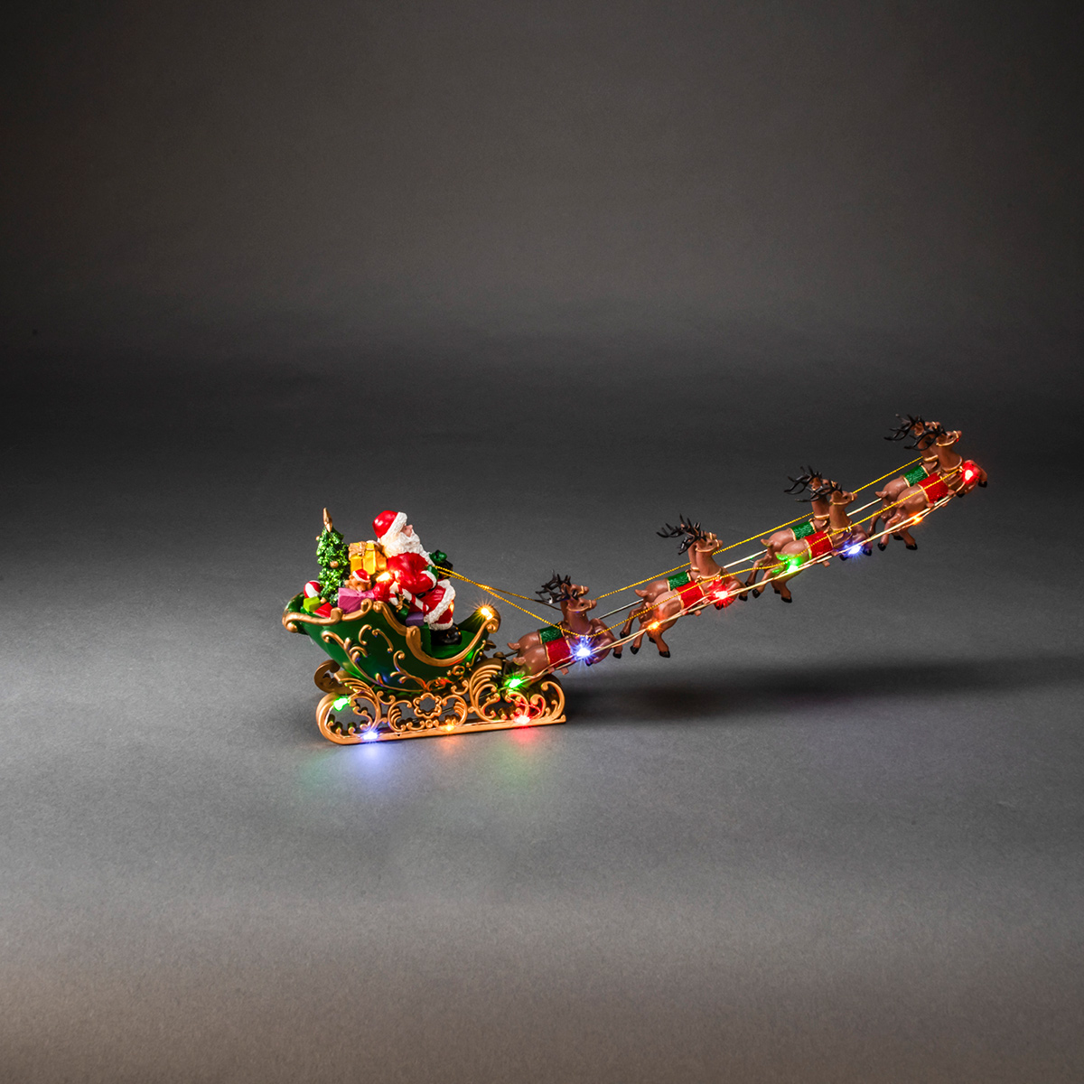 Juldekoration Gnosjö Konstsmide Tomte i släde med renar