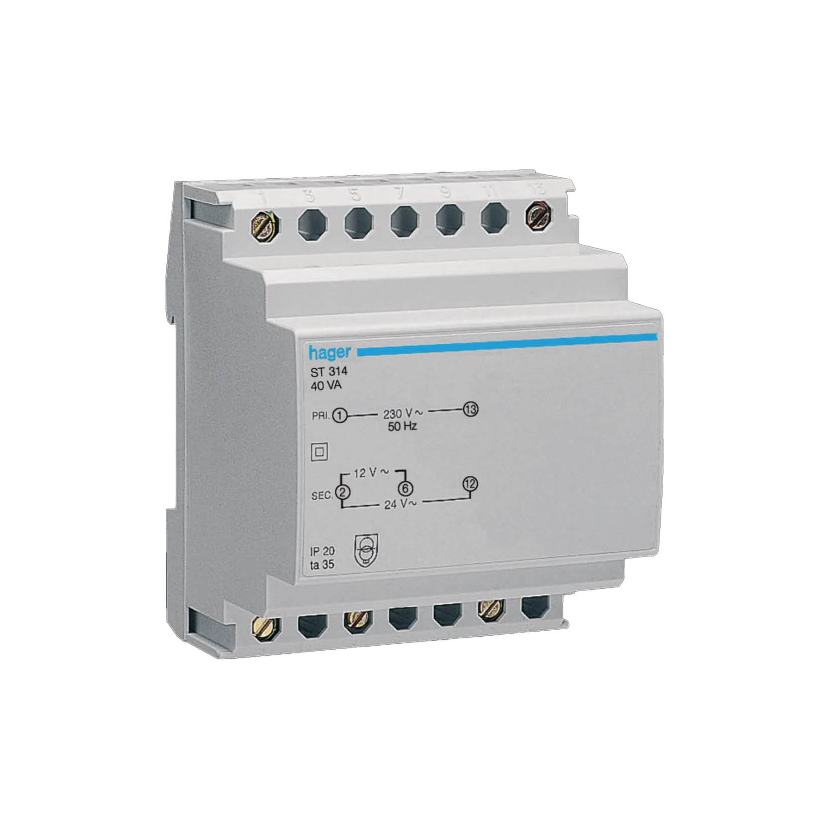 Skyddstransformator Hager 12/24 V AC