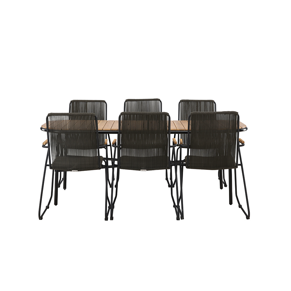 Holmbeck Diningtable Stål - Black / Rectangular 90*200*75 +B Svart
