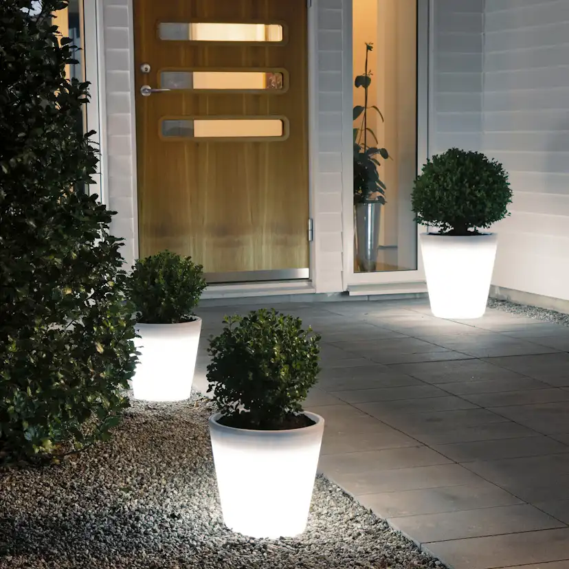 Assisi blomkruka liten LED plast trafo IP44 Höjd: 280 mm