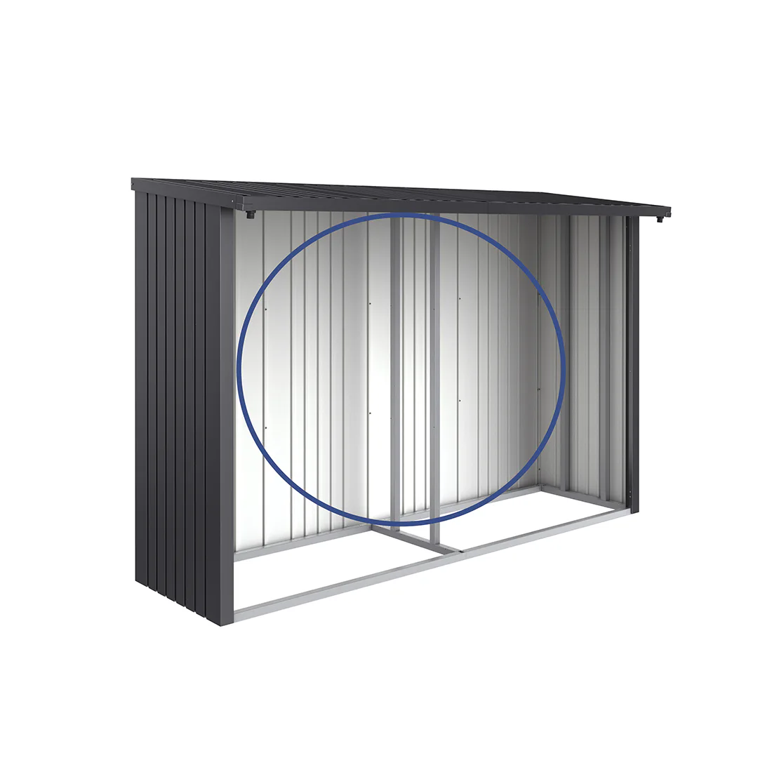 Bakvägg Biohort till WoodStock 300 Metallic Mörkgrå