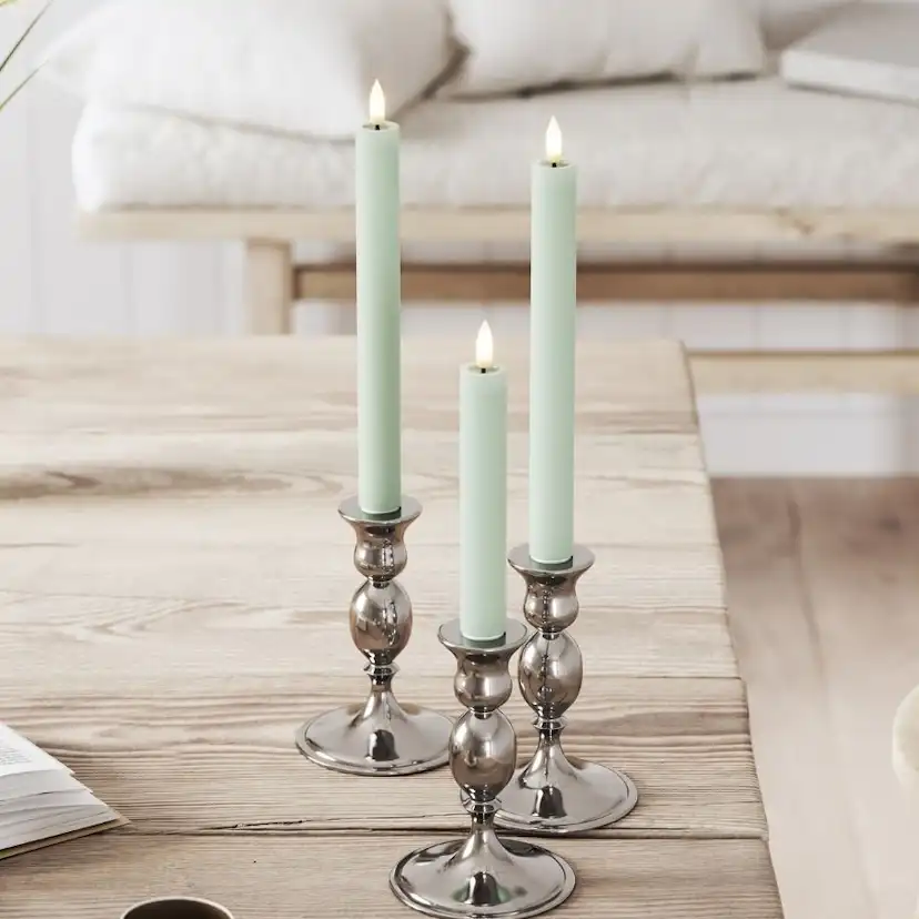 LED Kronljus 2,2x15 cm Sage Green 2-pack Ljusgrön