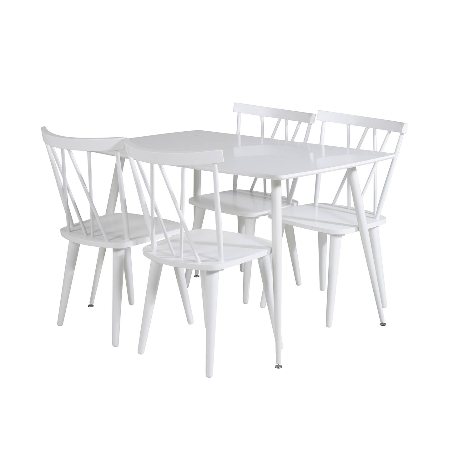 Matgrupp Venture Home Pobbie med 4 Marie Stolar Gummiträ