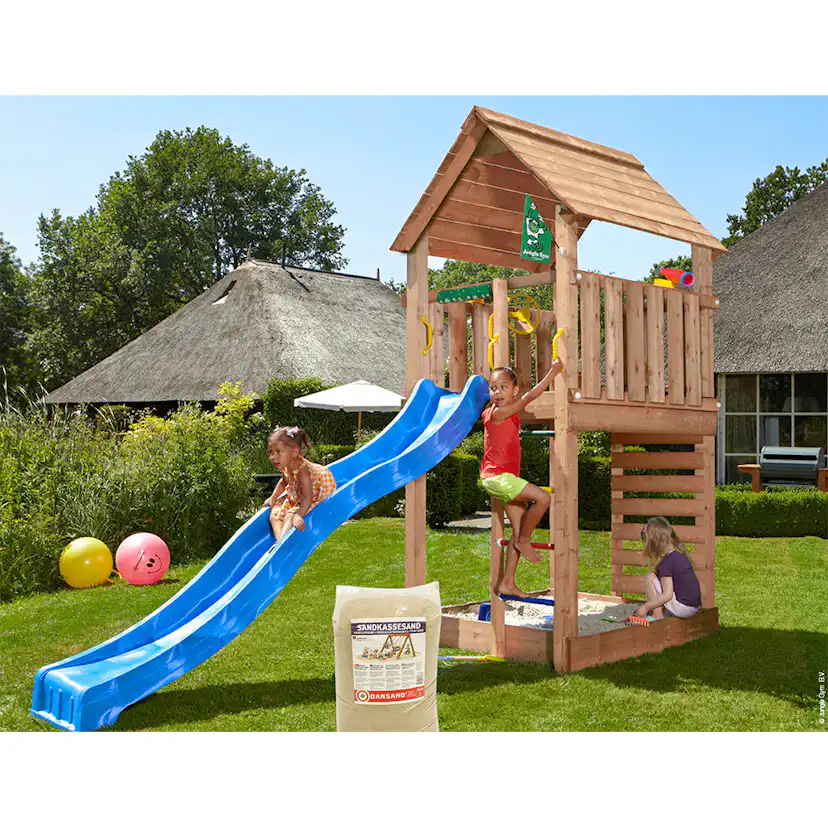 Lektorn Jungle Gym Cabin 2.1 Blå Rutschkana & Sand