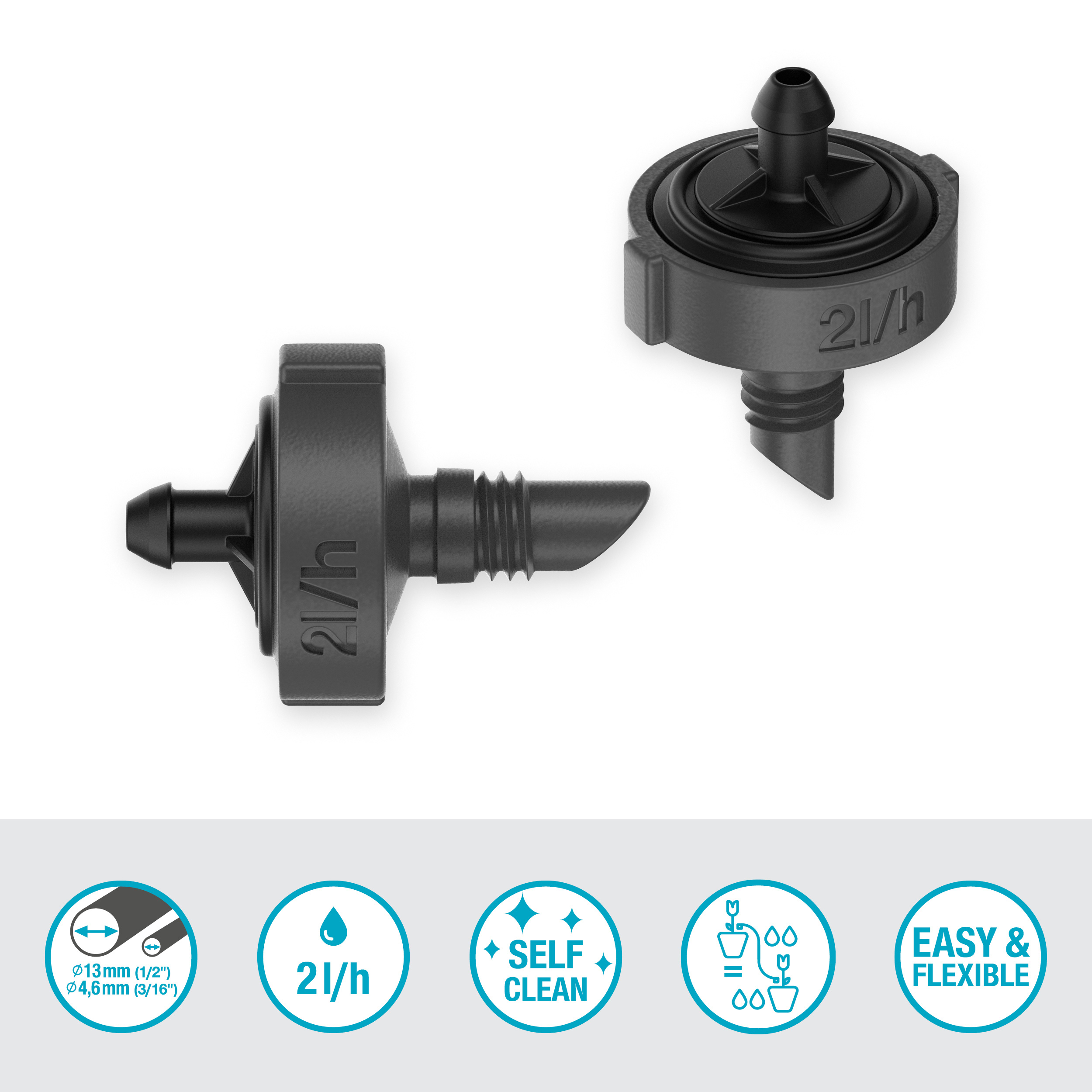 Droppspridare Gardena Micro-Drip 2 l/h Tryckregelrande