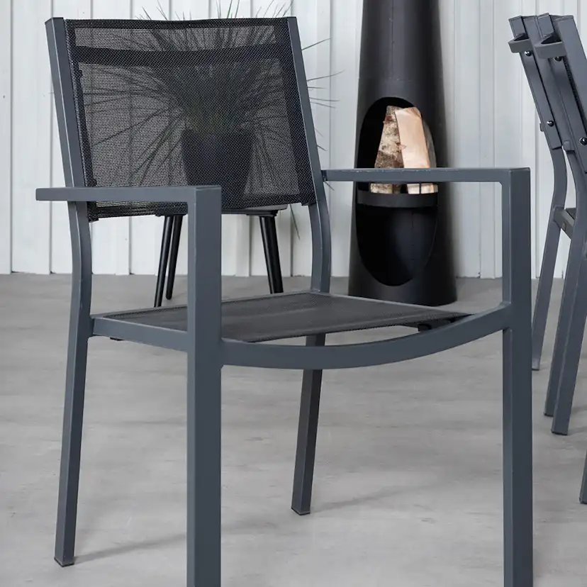 Matgrupp Venture Home King med 6 Curz Stapelbara Matstolar