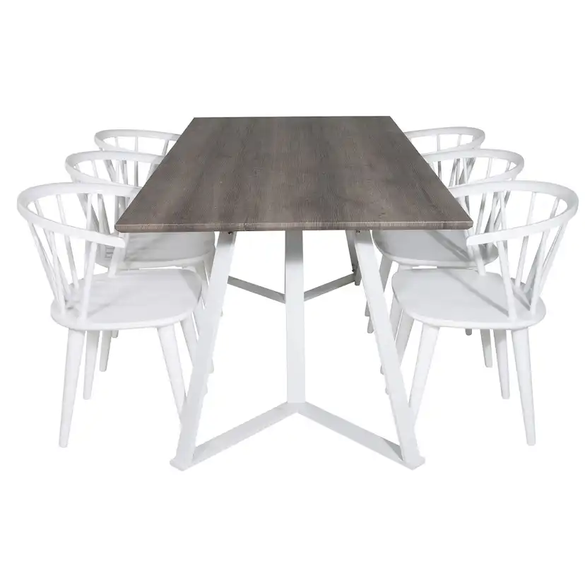 Matgrupp Venture Home Madde med 6 Brum Stolar