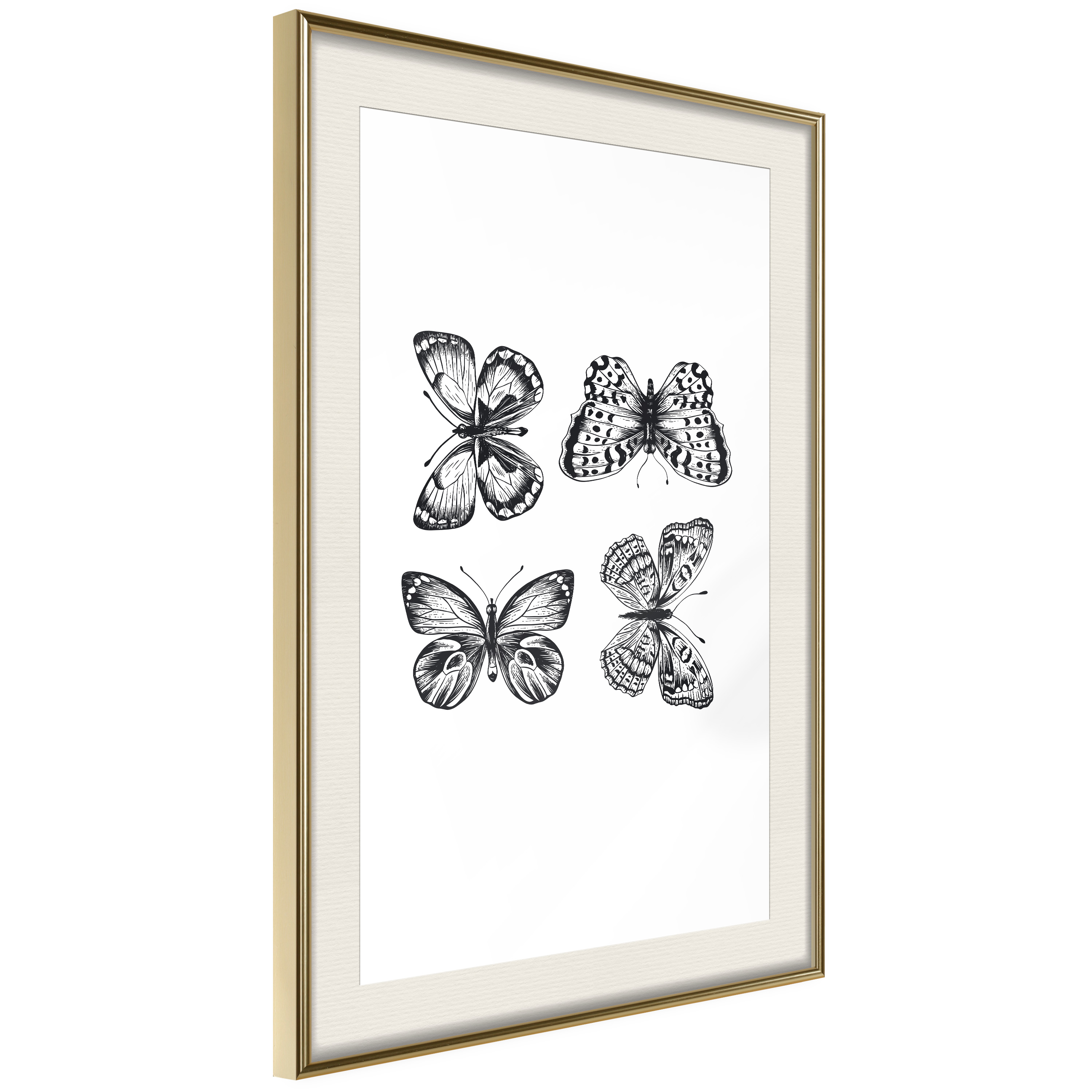 Poster Artgeist Affisch Four Butterflies