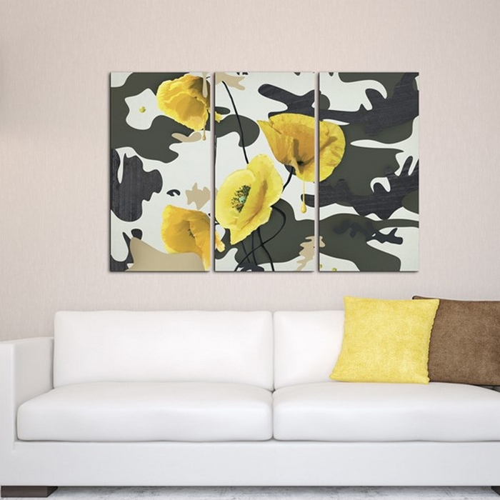 Tavla Arkiio Målad Av Vallmo Triptyken