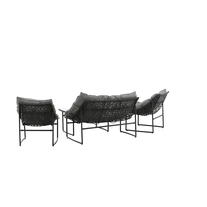 Loungeset Venture Home Ture Soffgrupp Svart med Dynor Utomhus